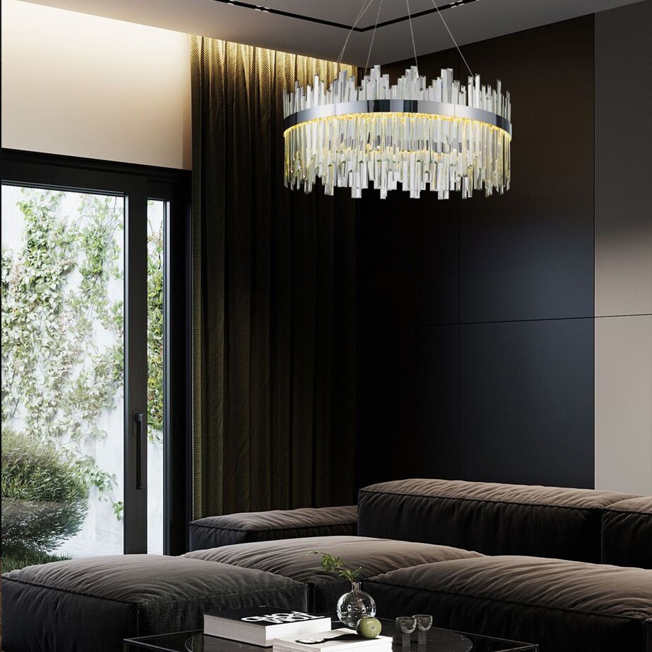 Lampa sufitowa wisząca kryształowa LED APP1516-CP60 chome