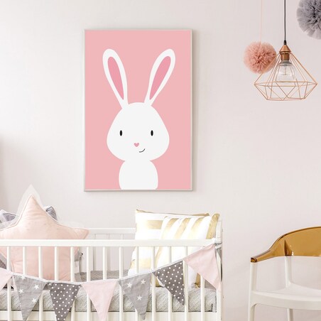 Plakat dla dzieci Królik różowy 50x70