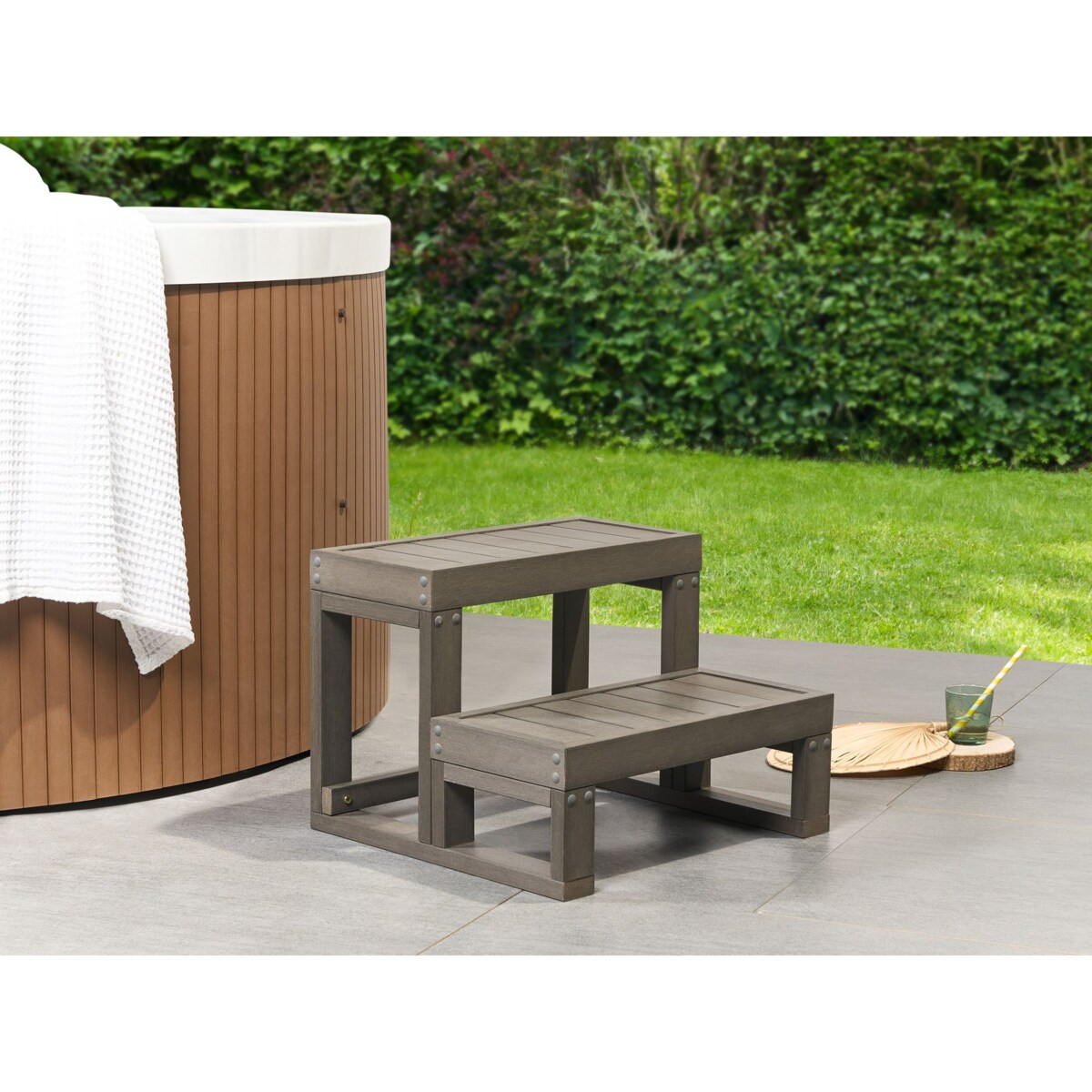 Schodki do wanny ogrodowej LIMAY Szary