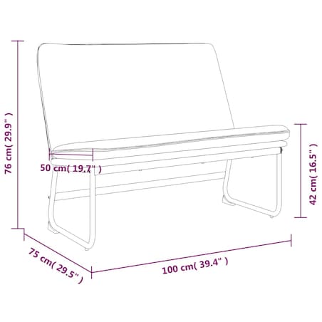 vidaXL Ławka, ciemnoszara, 100x75x76 cm, obita tkaniną