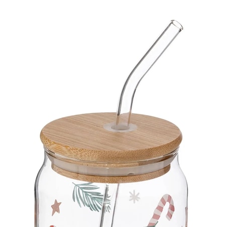 Komplet 4 szklanek ze słomką Winter 480 ml