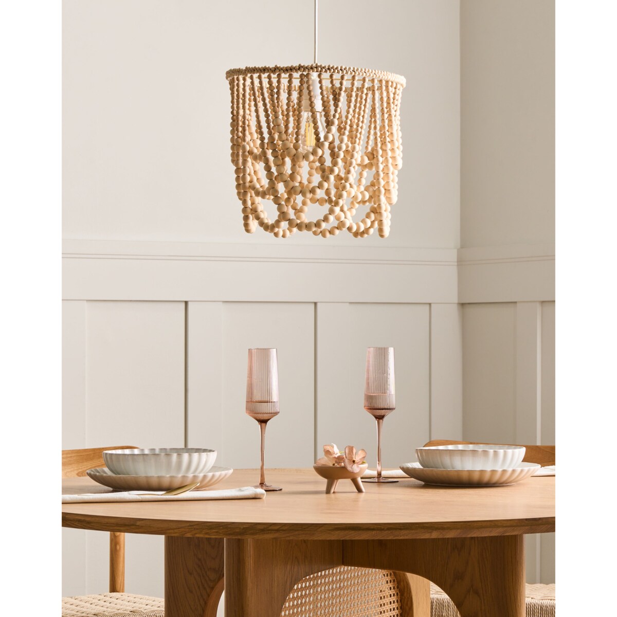 Żyrandol PUSWELI Drewno Jasnobrązowy