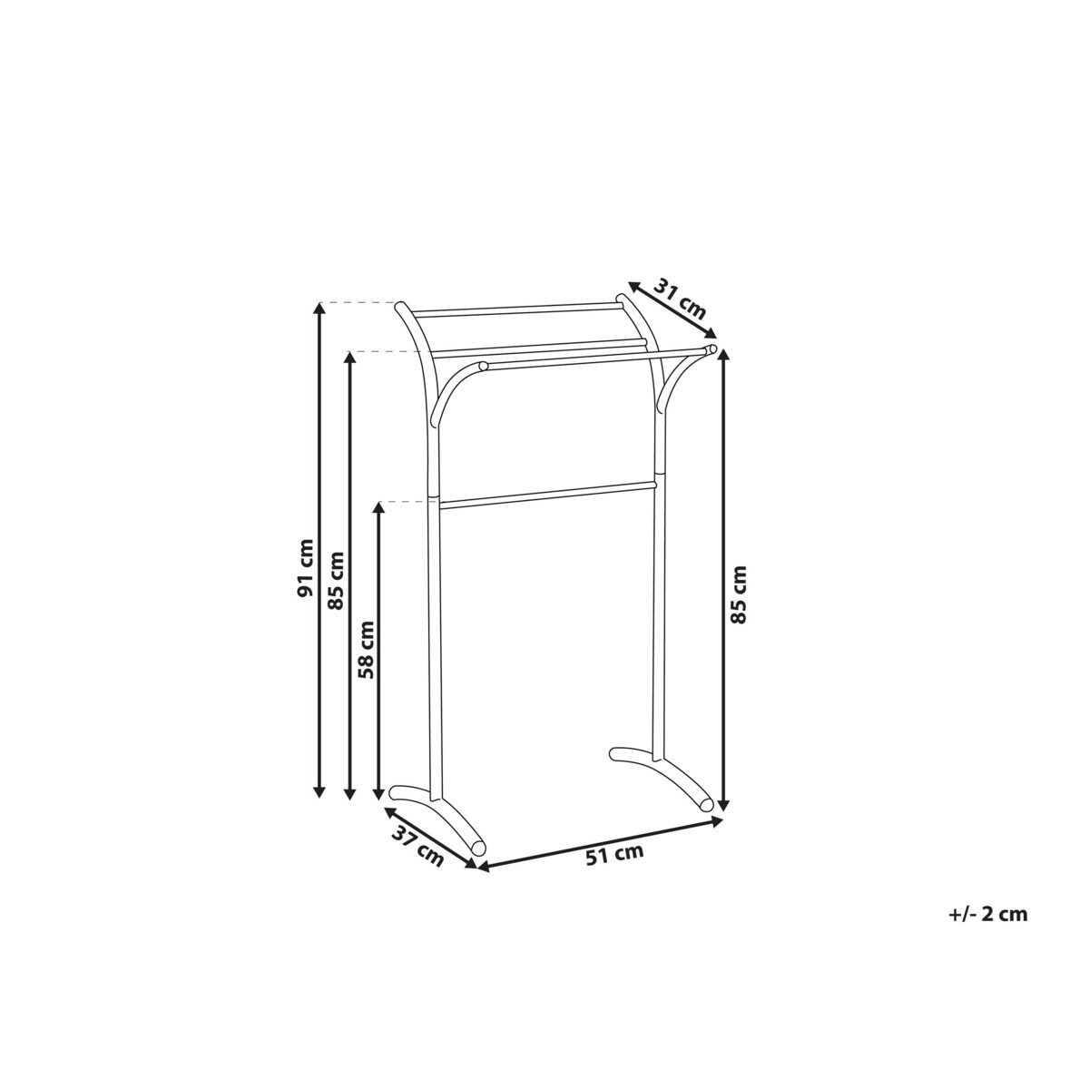 Stojak na ręczniki 51 x 91 cm biały YOPAL