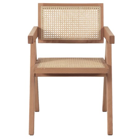 Krzesło BOHO MH-011CH-NN Step podłokietniki drewno rattanowe beżowe, Step Into Design