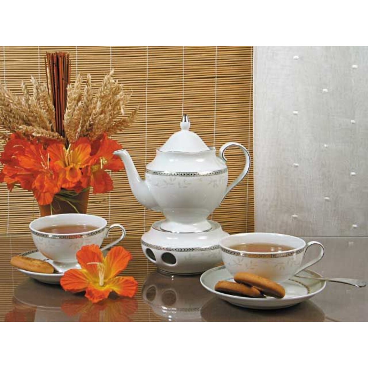 Garnitur do herbaty dla 6 osób 21 el. Astra Marzenie Platynowe B601