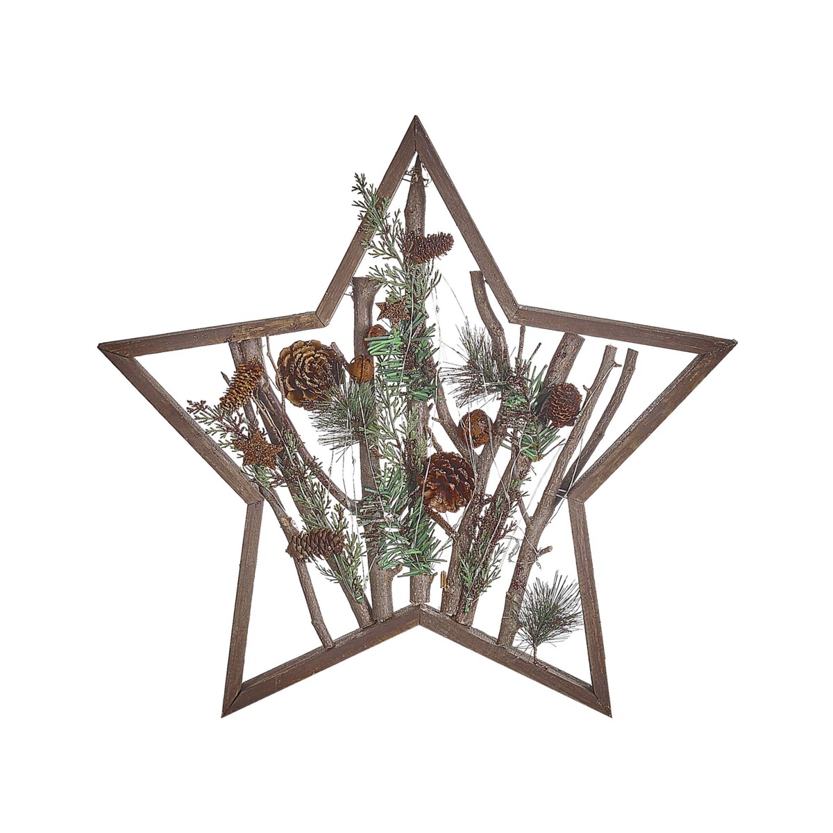 Figurka gwiazda LED ciemne drewno DOKKA