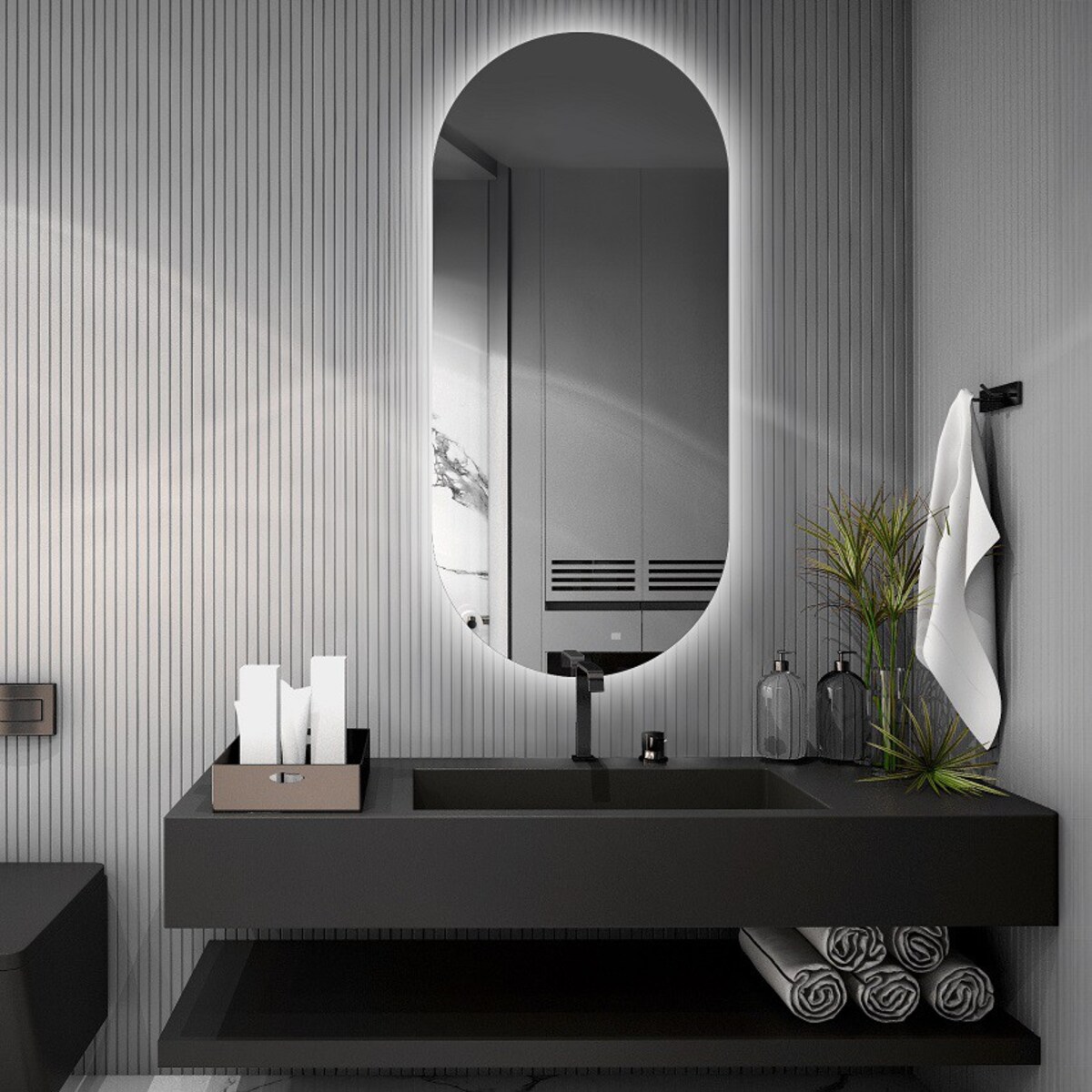 Lustro owalne z podświetleniem - NIKO LED