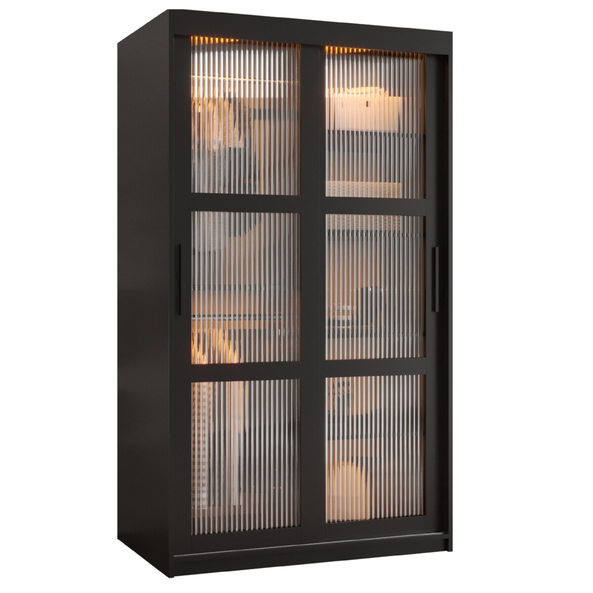 Szafa przesuwna Garderoba FLUTES 100 czarny