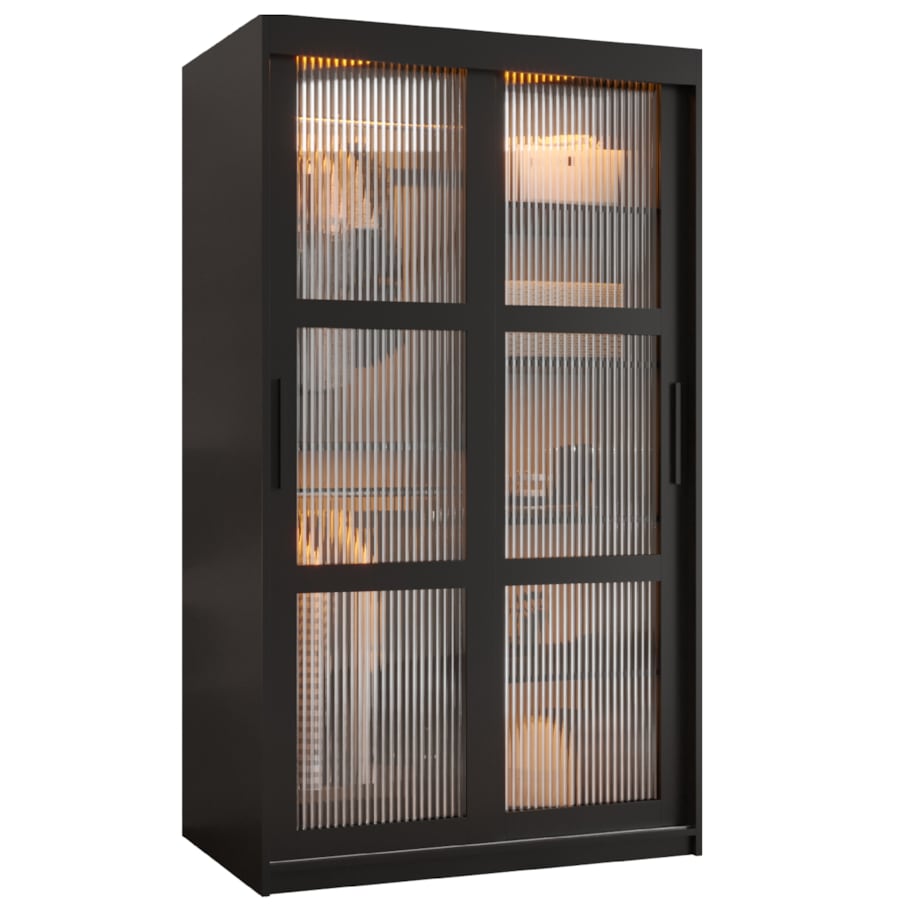 Szafa przesuwna Garderoba FLUTES 100 czarny