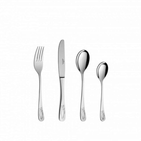 Gerlach Kotki Zestaw 4szt sztućców w pudełku Dla dzieci srebrny połysk