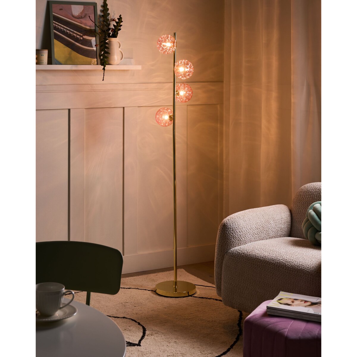 Lampa podłogowa ANADYR Szkło Różowy