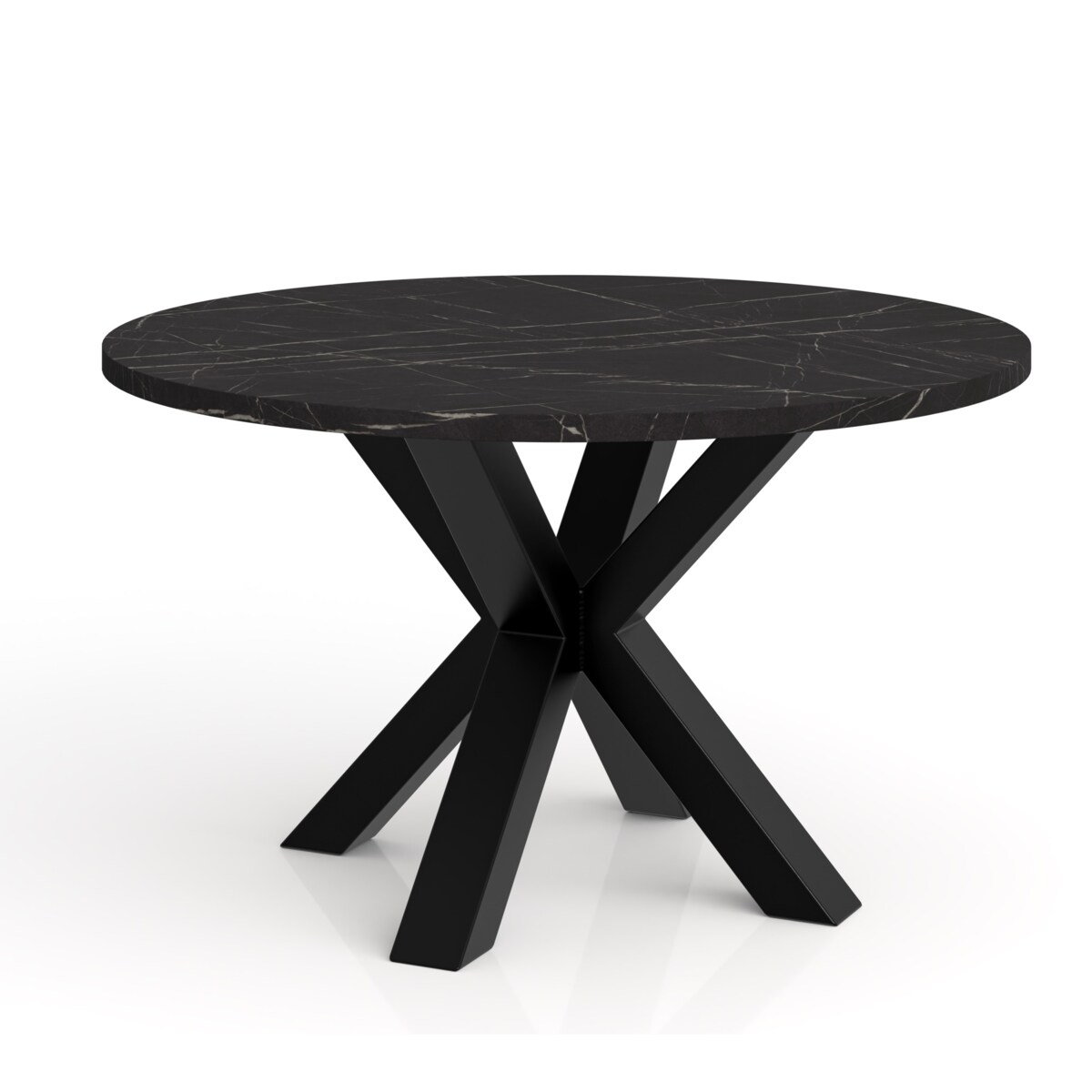 Stolik kawowy NEO okrągły 58 cm, metalowa podstawa- marmur czarny