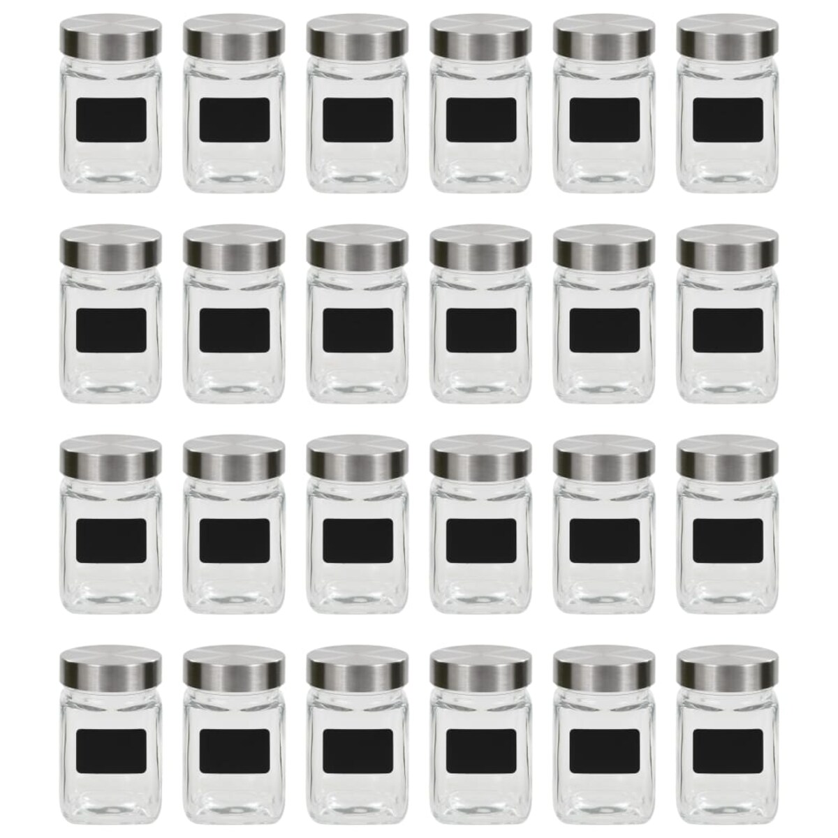 vidaXL Słoiki do przechowywania z nalepkami, 24 szt., 300 ml