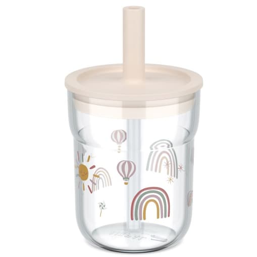Szklanka dziecięca ze słomką Mio 250ml Sunshine & Rainbow 108023065245