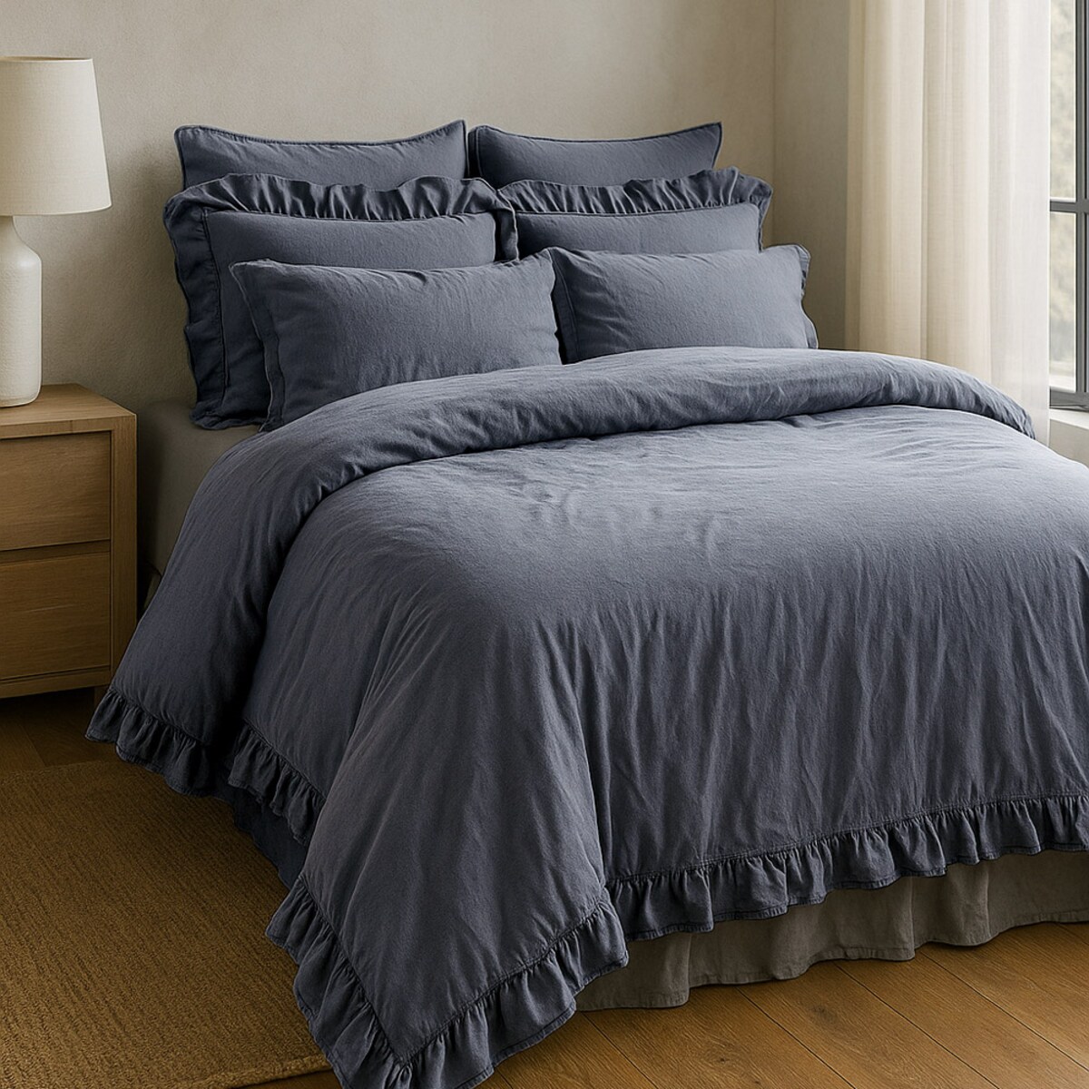 Pościel bawełniana 220x200 Stonewashed Exclusive, Natural Grey