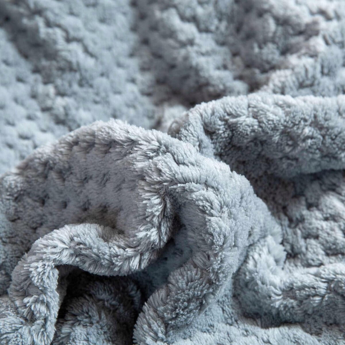 Szary Koc Narzuta z Mikrofibry Baranek 150x200 Sherpa