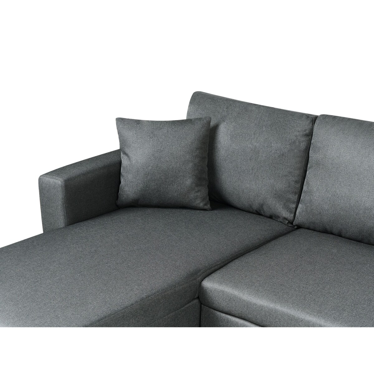 Sofa rozkładana w kształcie U SOMMEN Ciemnoszary ze schowkiem dla 5 osób