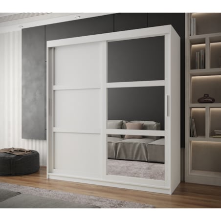 Szafa przesuwna Garderoba MIROR 3 180 biały