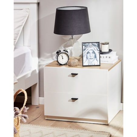 Szafka nocna 2 szuflady Biały EDISON