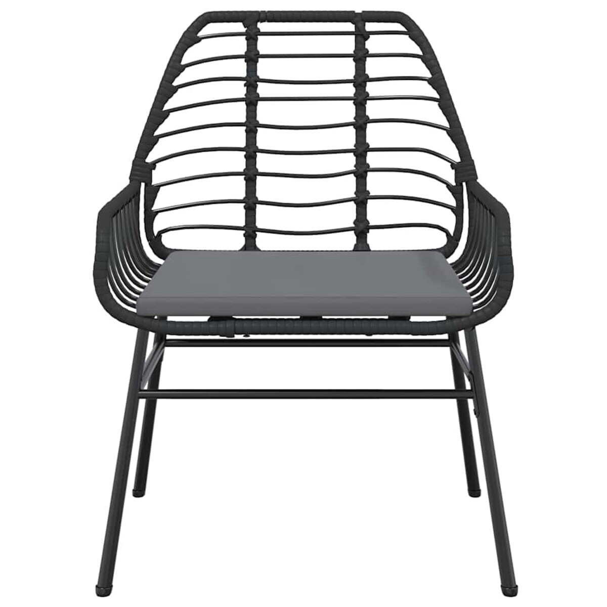 vidaXL 3-częściowy zestaw ogrodowy poduszkami czarny polirattan szkło