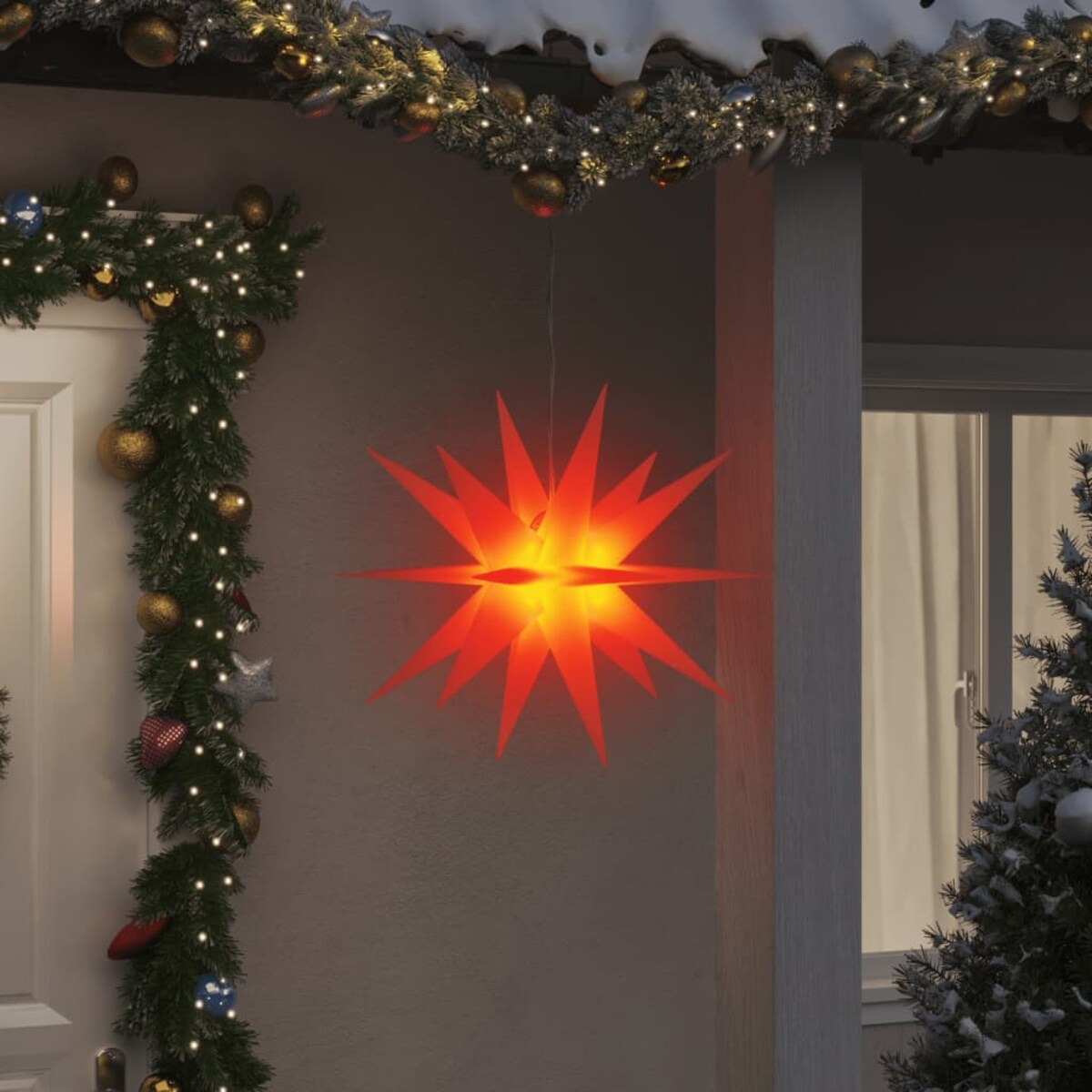 vidaXL Ozdoby świetlne z LED, 3 szt., składane, czerwone, 57 cm
