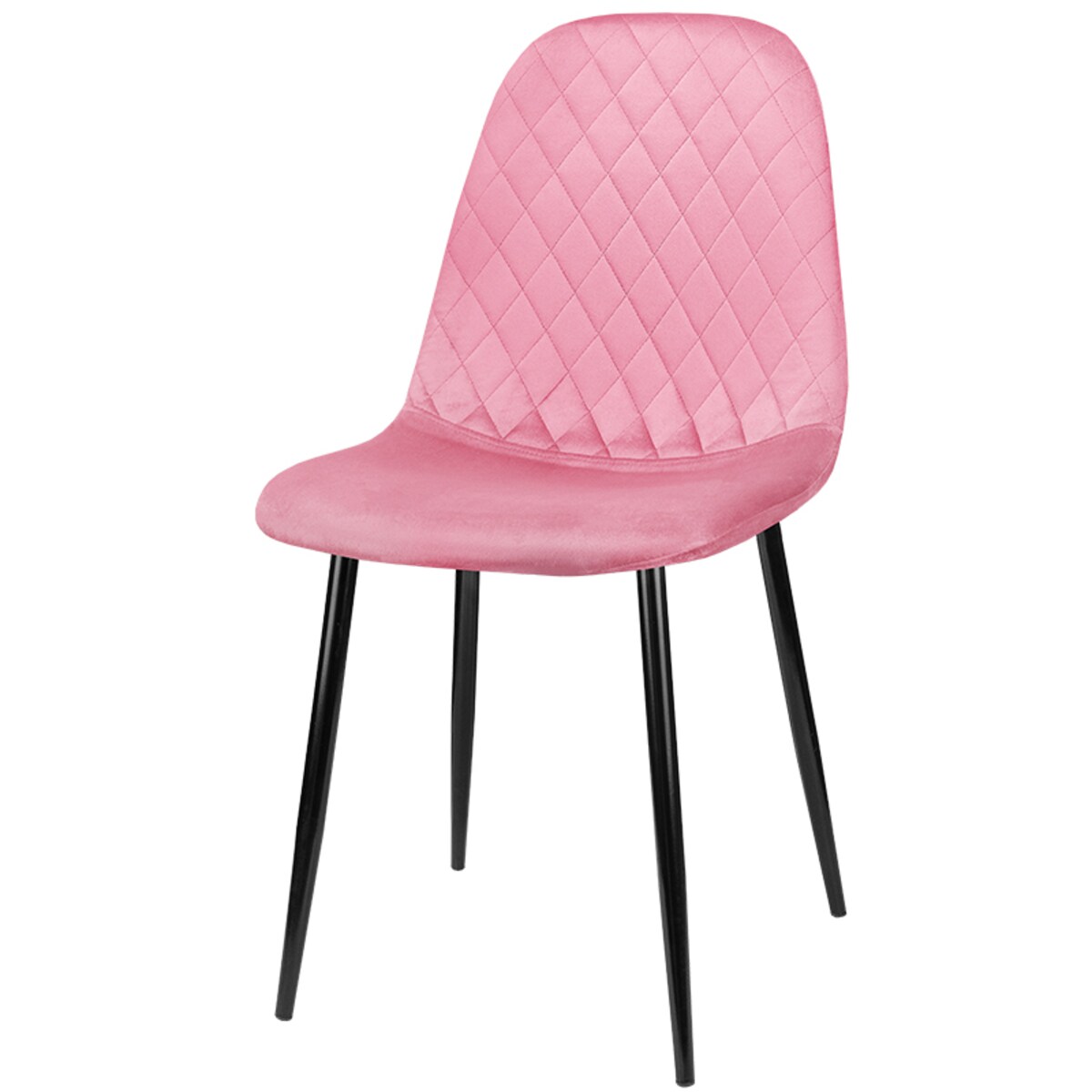Krzesło tapicerowane nowoczesne pikowane do salonu jadalni różowe