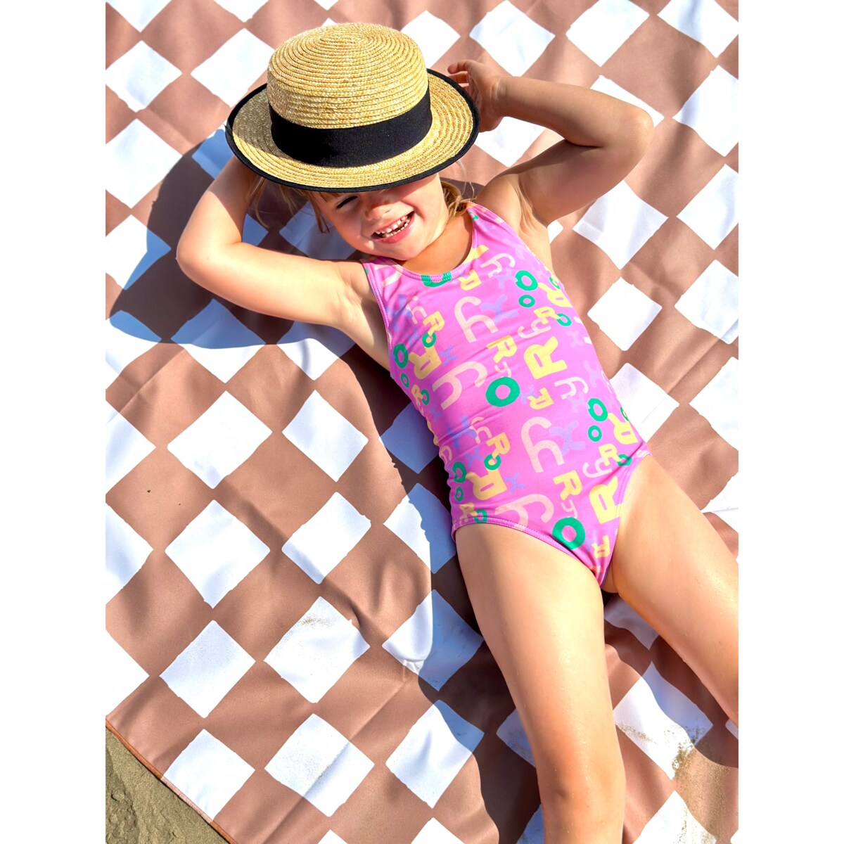 Ręcznik kąpielowy OLYA KIDS wzór CHESS TERRA XL 180x160cm