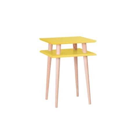 Stolik kawowy SQUARE HIGH 43x43 żółty kwadratowy
