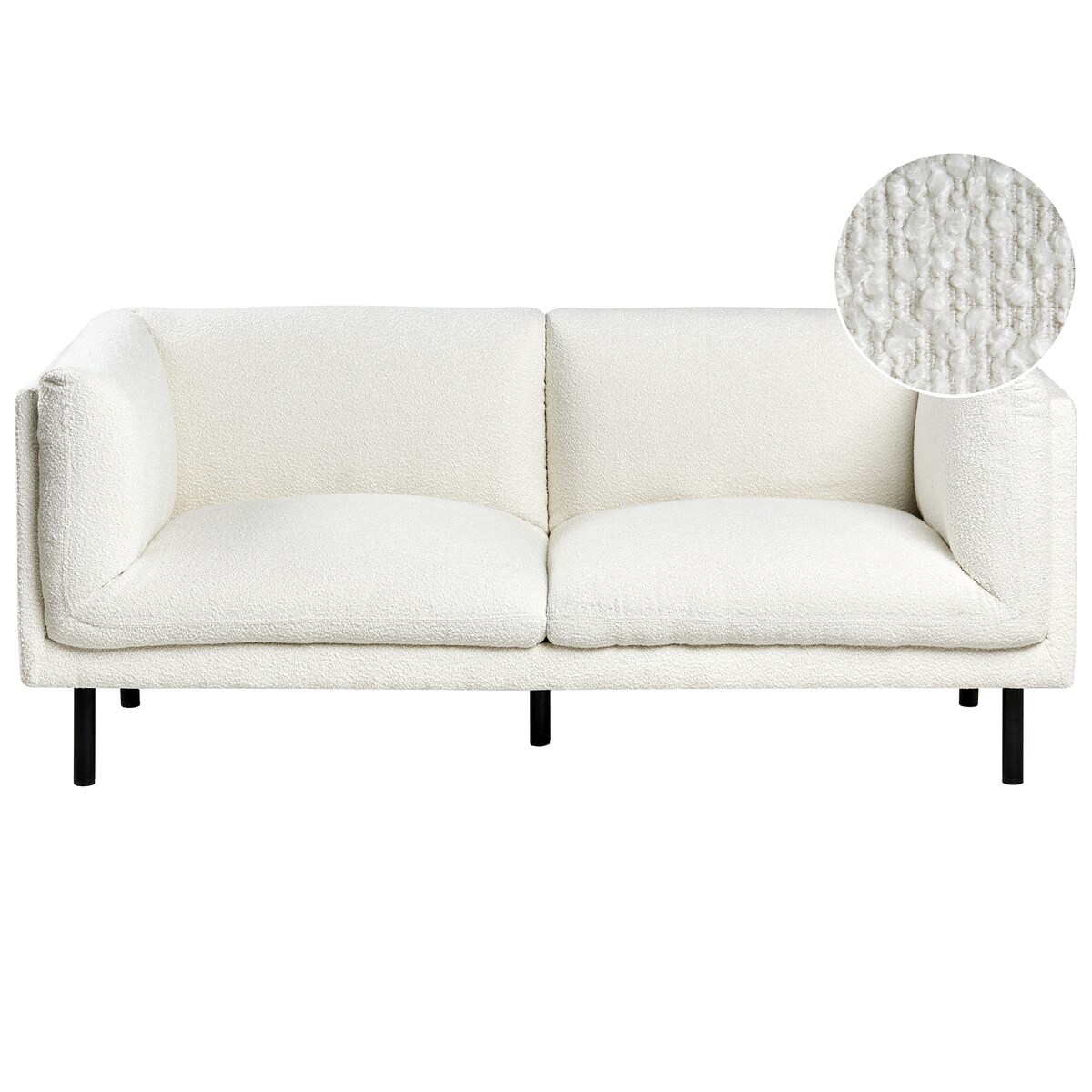 Sofa dla 2 osób VORGOD Boucle Złamana biel
