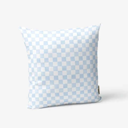 Poduszka świąteczna na krzesło - błękitna krata
