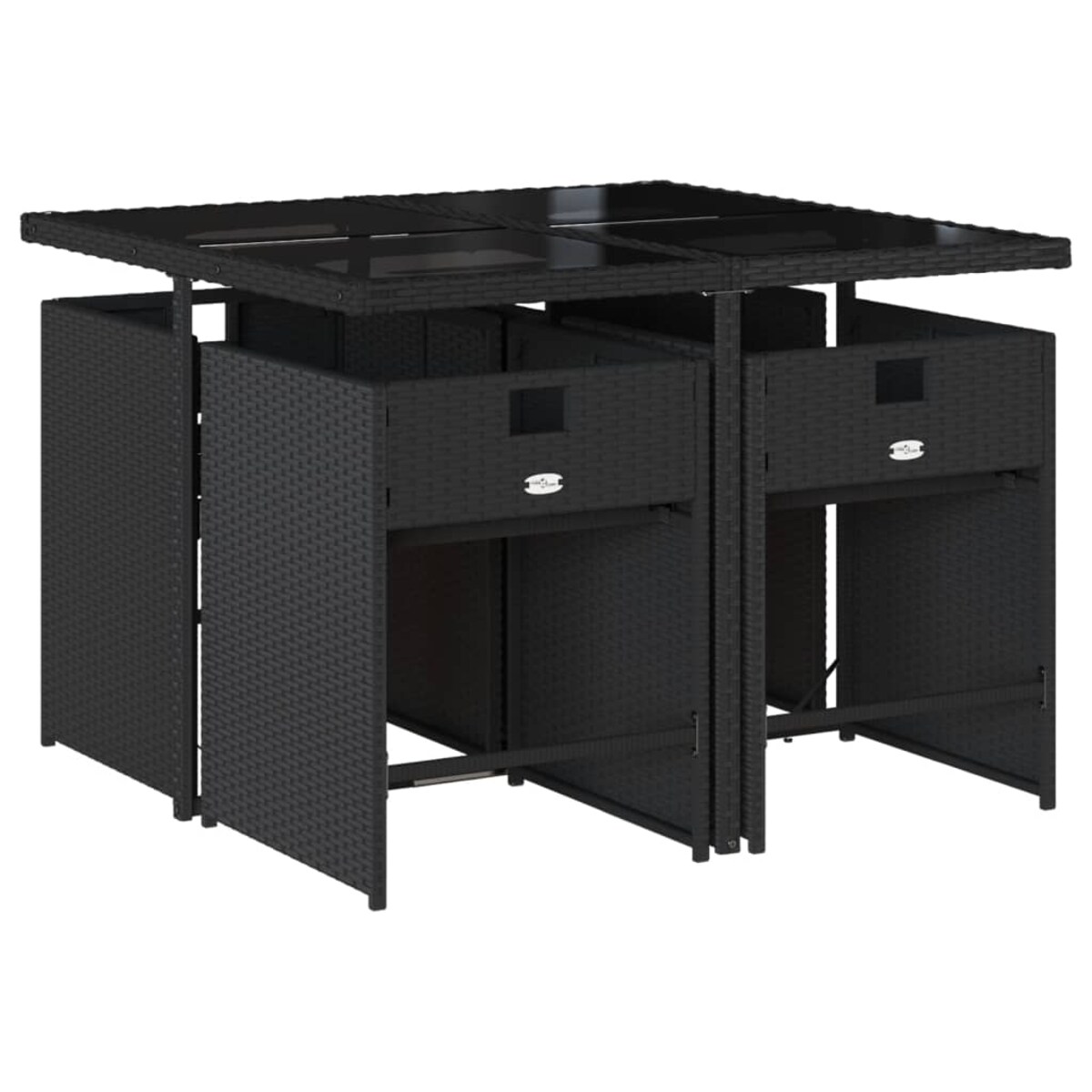 vidaXL 5-cz. zestaw mebli ogrodowych z poduszkami, czarny, polirattan