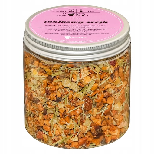 Herbata owocowa JABŁKOWY SZEJK o smaku jabłkowo-cytrusowym PREMIUM Cup&You - herbata liściasta sypana mieszanka napar susz - gotowa na prezent upominek