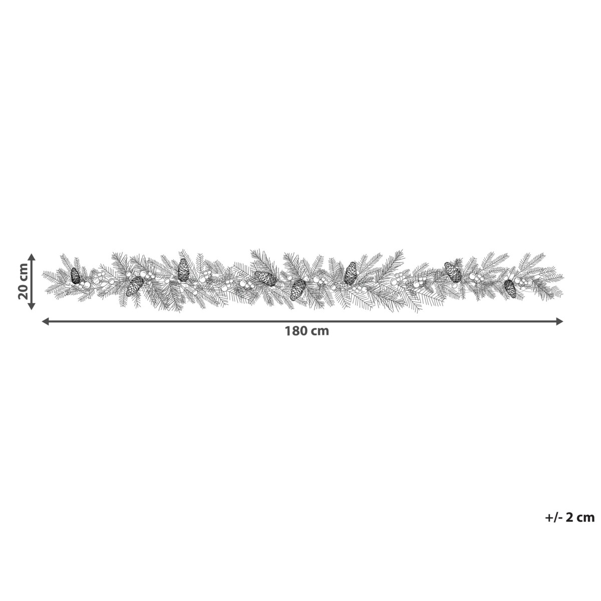 Świąteczna girlanda LED 180 cm zielona TENALA