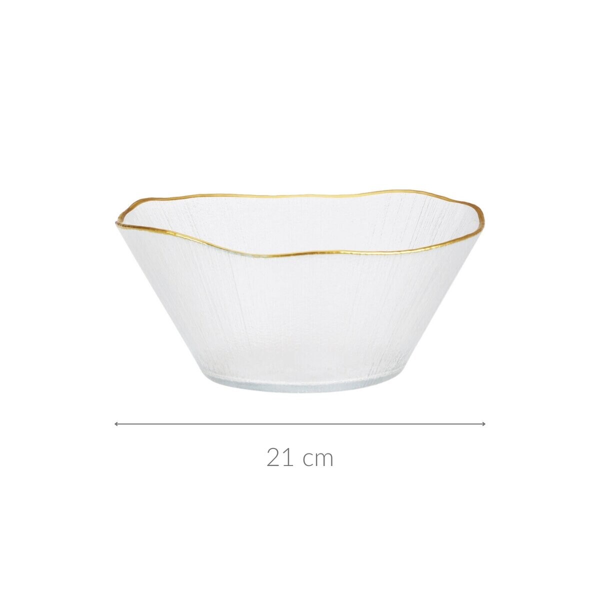 Szklana miska ze złotą obwódką DATURA, 21 cm