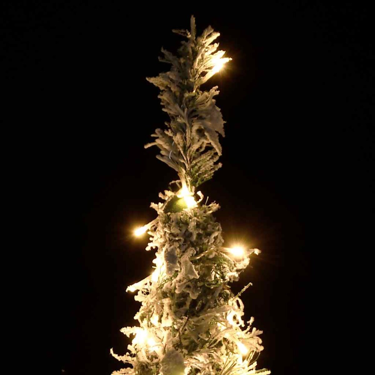 vidaXL Sztuczna choinka typu pop-up, ośnieżona, 100 LED, 150 cm
