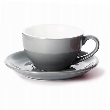 Elegancki szary zestaw filiżanka ze spodkiem 170ml na ulubioną kawę