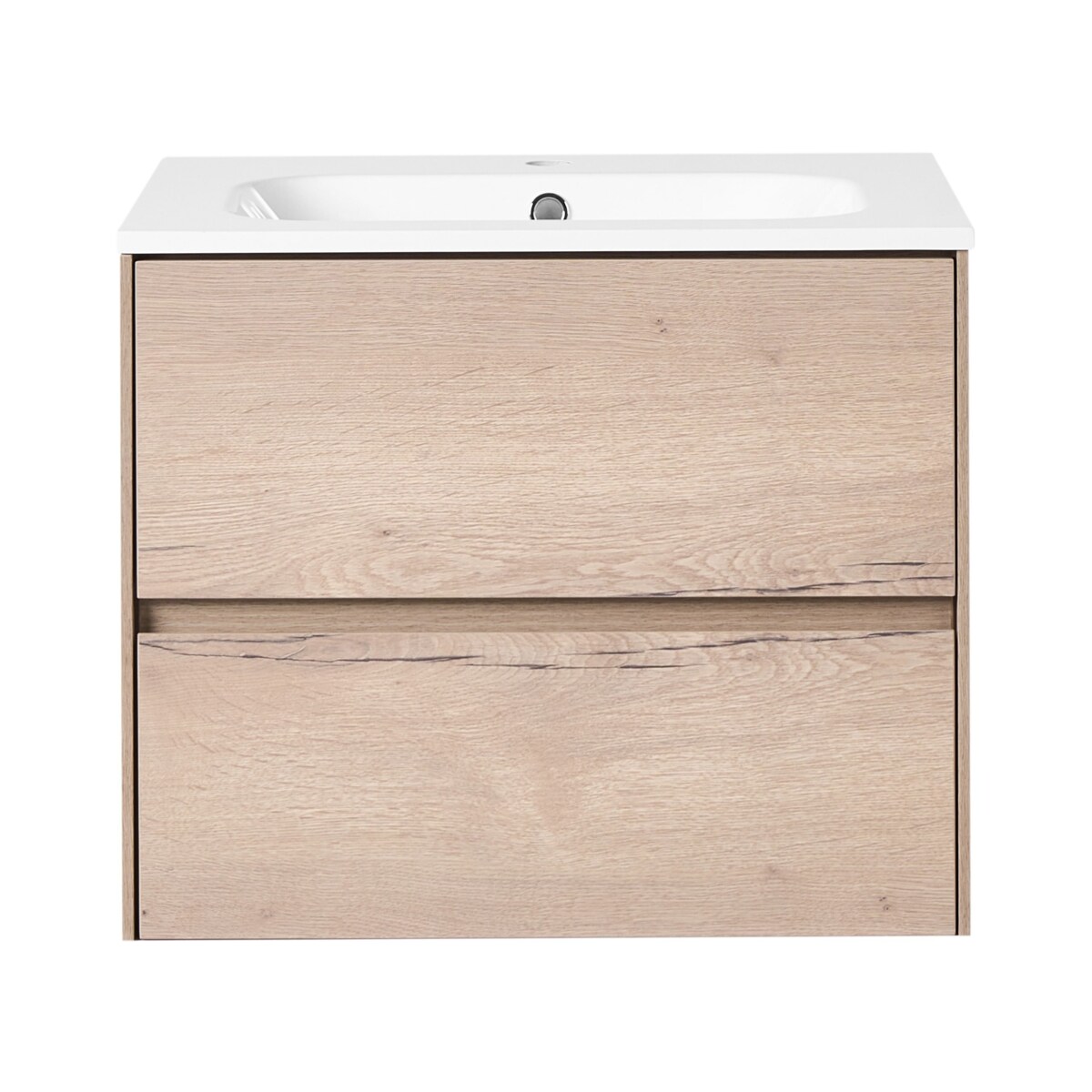 Szafka łazienkowa wisząca z umywalką VITA 60 cm Jasnobrązowy