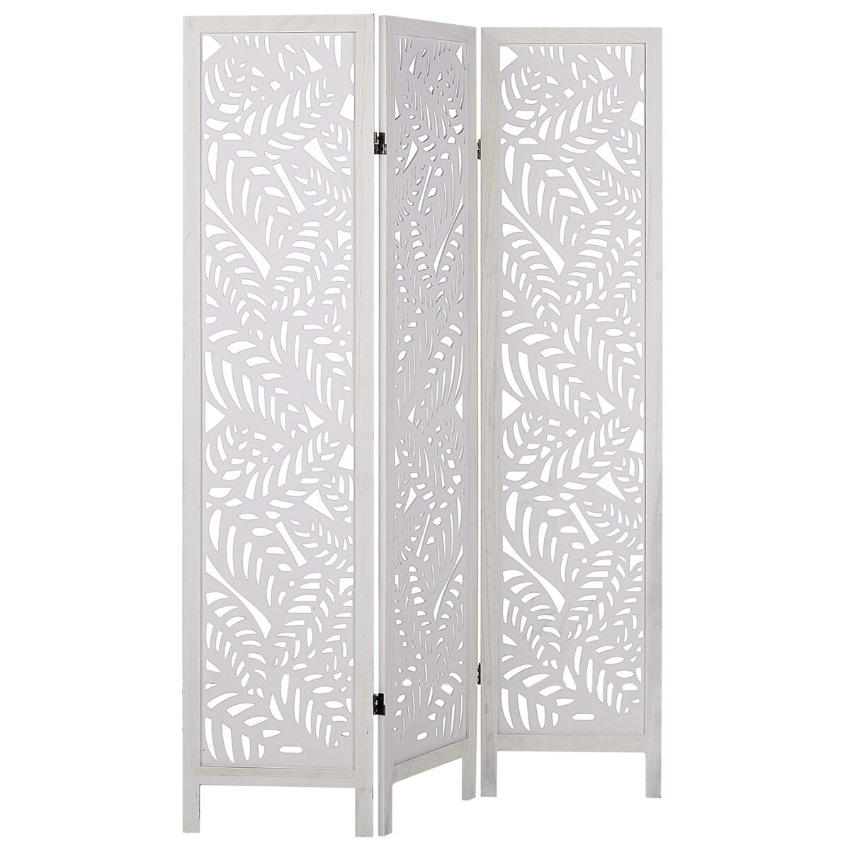 3-panelowy składany parawan pokojowy drewniany 170 x 122 cm biały MELAGO