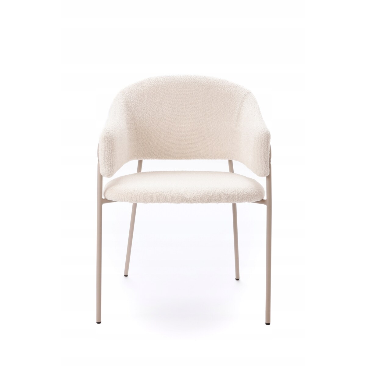 ZESTAW 2 SZTUK Krzesła ORANO Boucle Białe Kaszmir Metalowa Rama JAPANDI