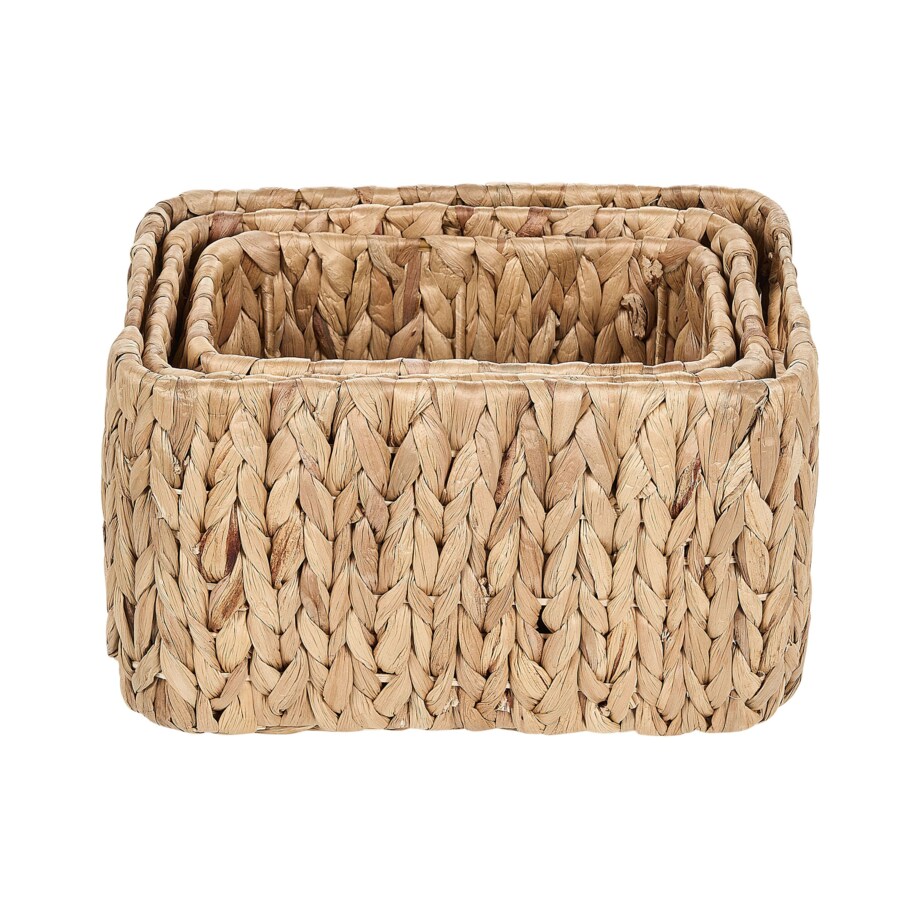 Zestaw 3 koszy z hiacyntu wodnego jasny HANOI