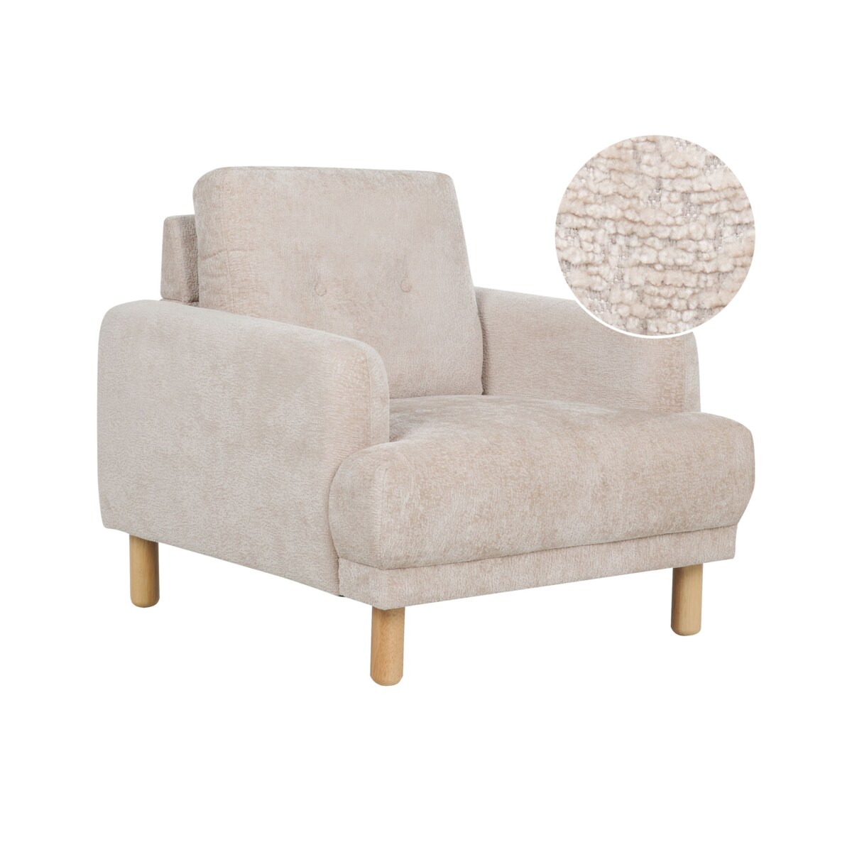 Fotel Boucle Beżowy TUVE