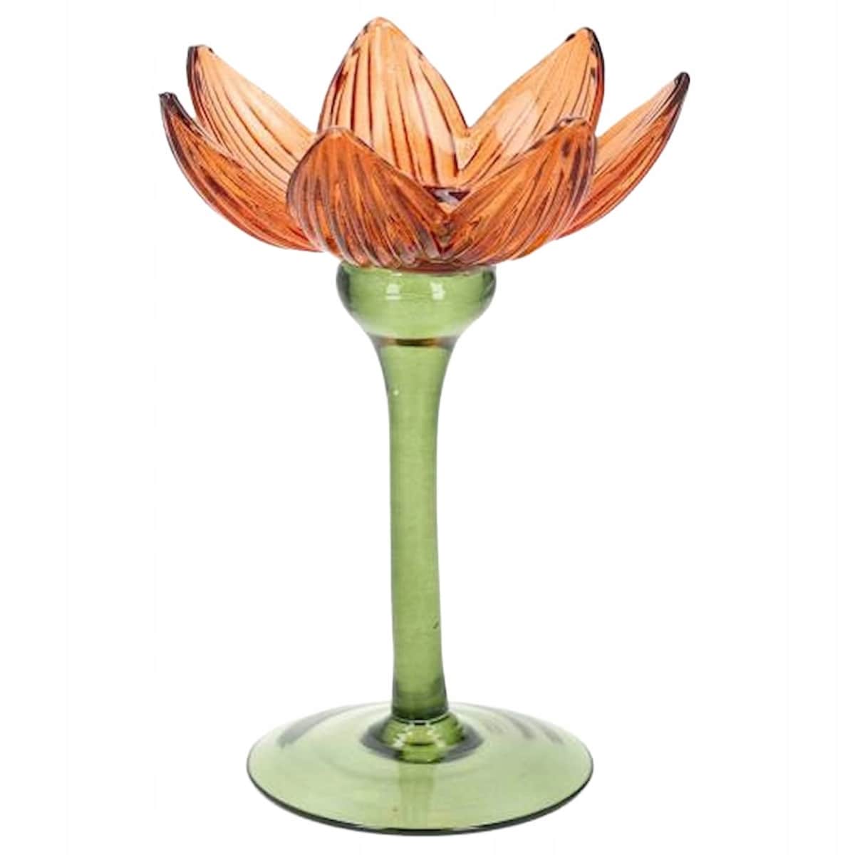 ŚWIECZNIK NA TEALIGHT STÓŁ OKNO TEALIGHTY SZKLANY KWIAT DEKORACJA 16cm