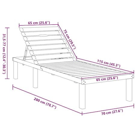 vidaXL Leżak, impregnowane drewno sosnowe