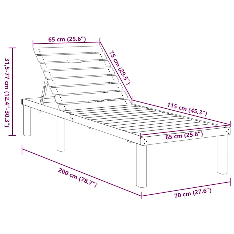 vidaXL Leżak, impregnowane drewno sosnowe