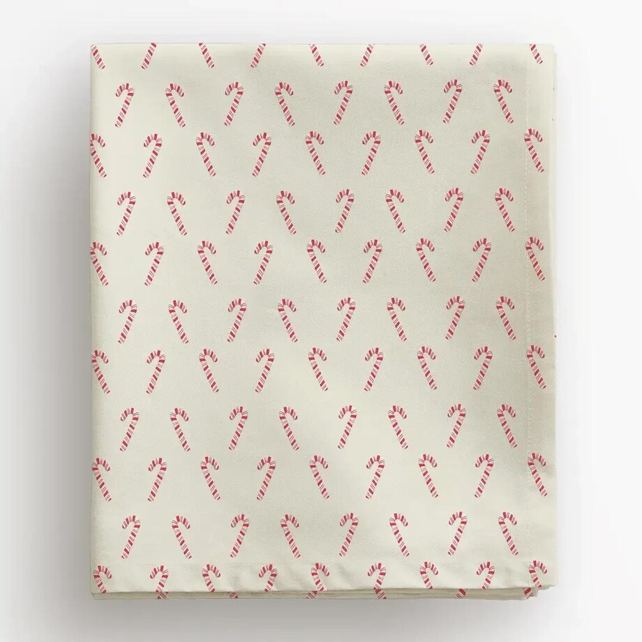 Obrus świąteczny - Laski cukrowe- beż 140x220 cm