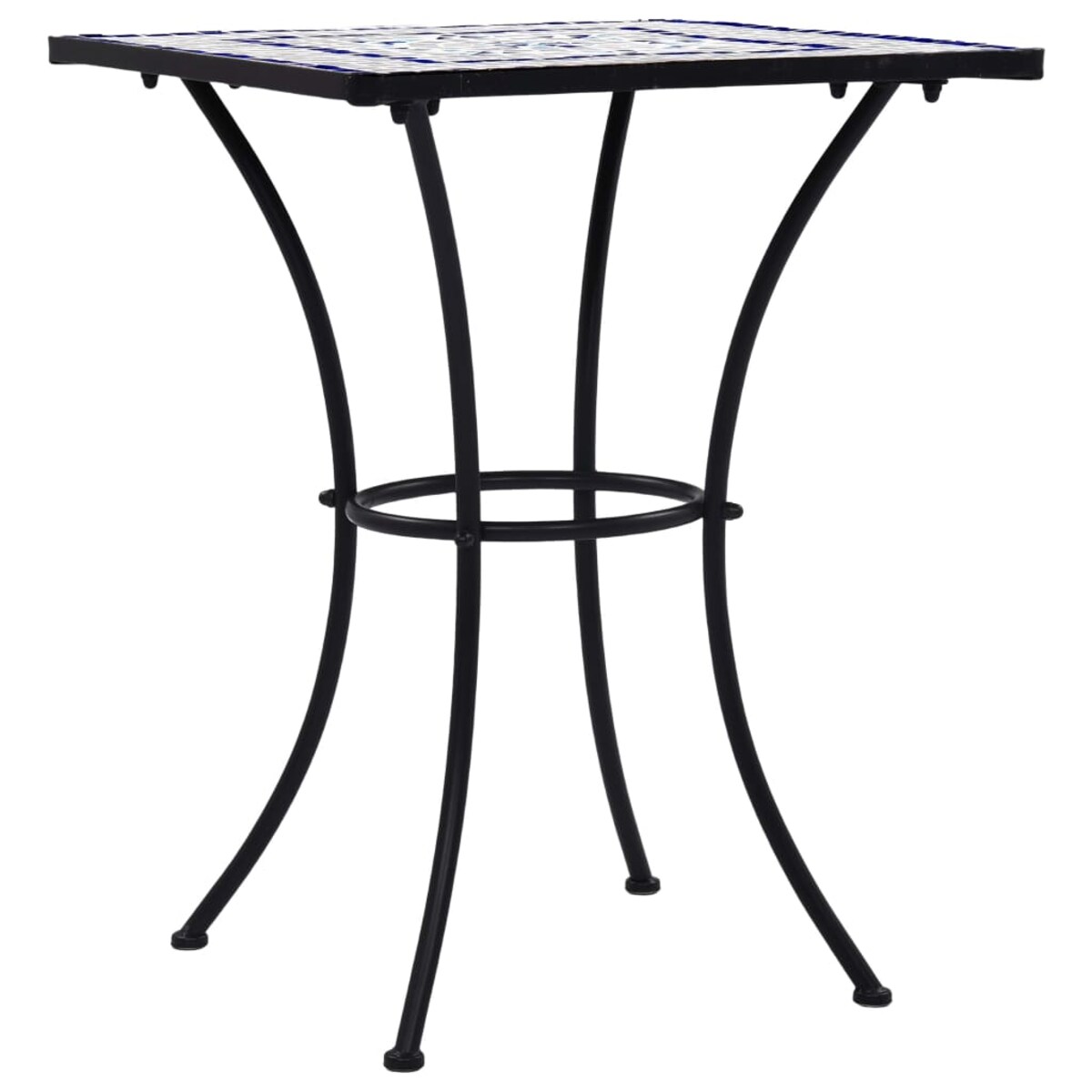 vidaXL Mozaikowy stolik bistro, niebiesko-biały, 60 cm, ceramiczny