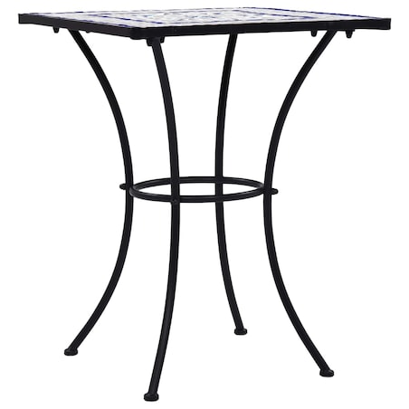 vidaXL Mozaikowy stolik bistro, niebiesko-biały, 60 cm, ceramiczny