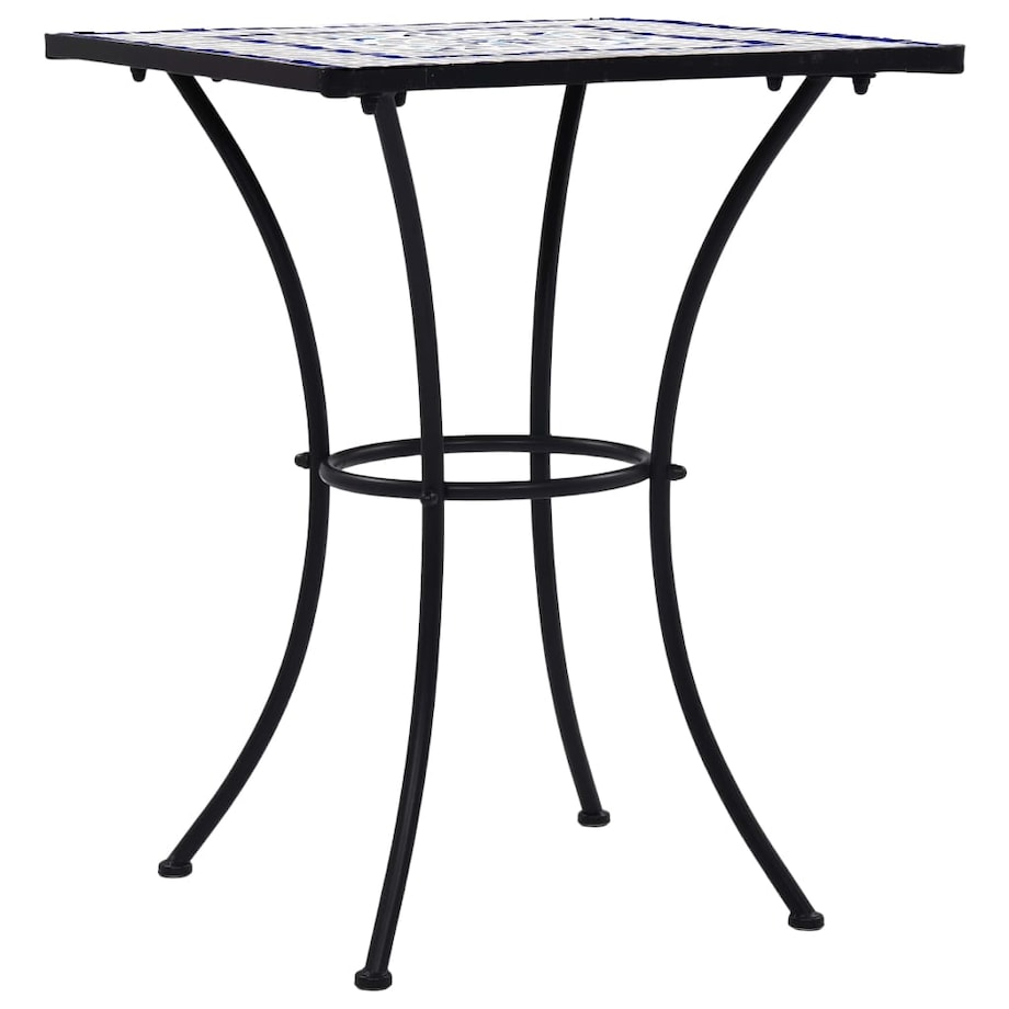 vidaXL Mozaikowy stolik bistro, niebiesko-biały, 60 cm, ceramiczny