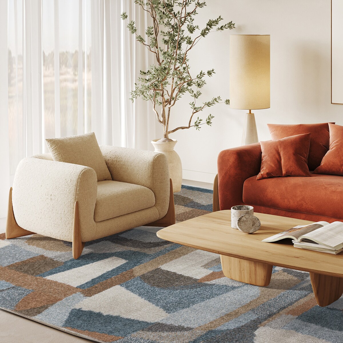 Dywan nowoczesny Lunera 200x300 cm Art Deco wielokolorowy