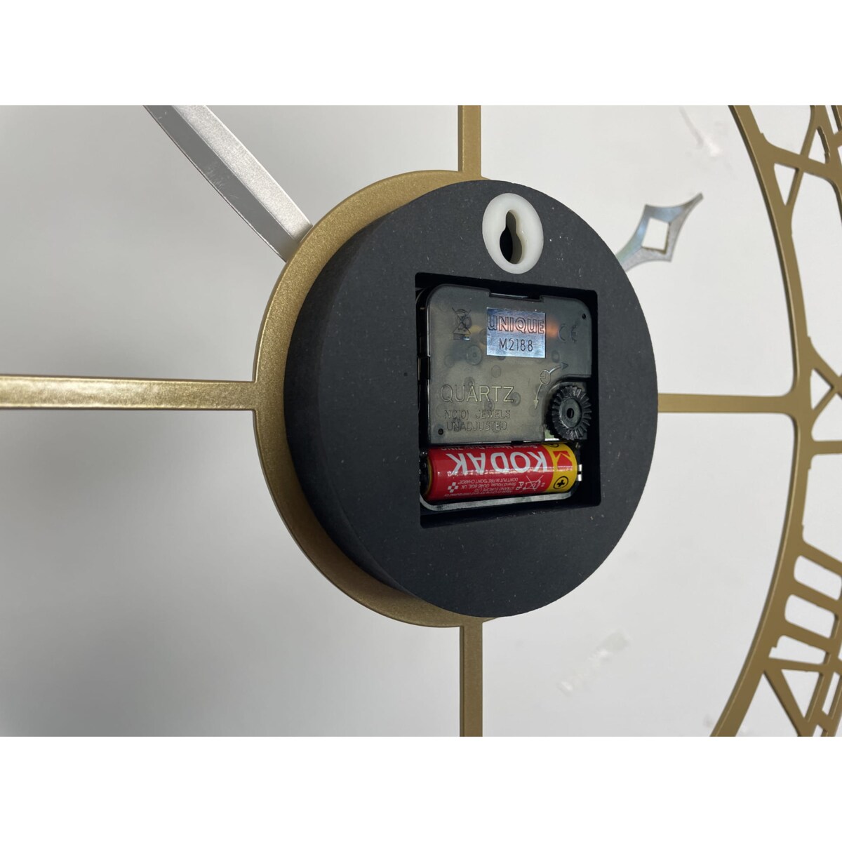 Złoty metalowy zegar ścienny retro 50cm